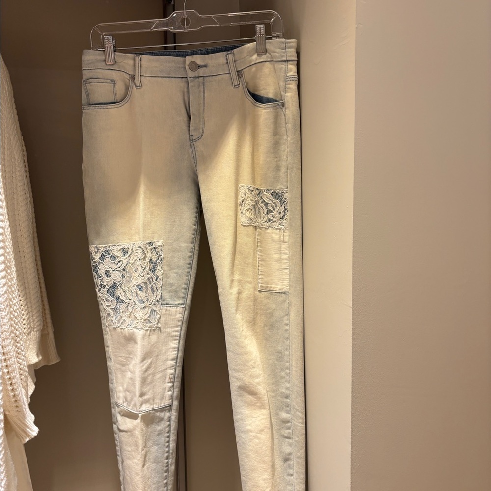Chico's Blue Skinny Jeans with Distressed Detailing